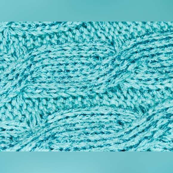 C. C. Infinity Metallic Threaded-Aqua/Turquoise Scarf - Picture 3 of 4